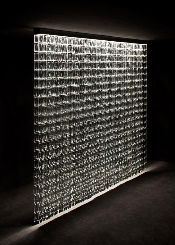 Glass Brick - Crescent hanging piece