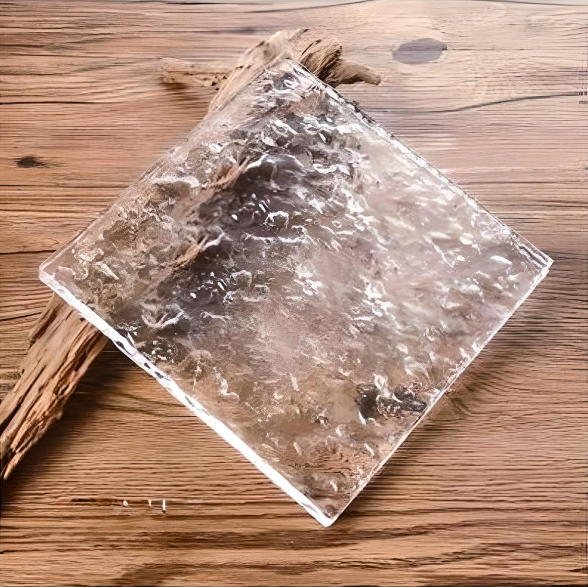 Glass Brick - Ice Crystal, hanging piece